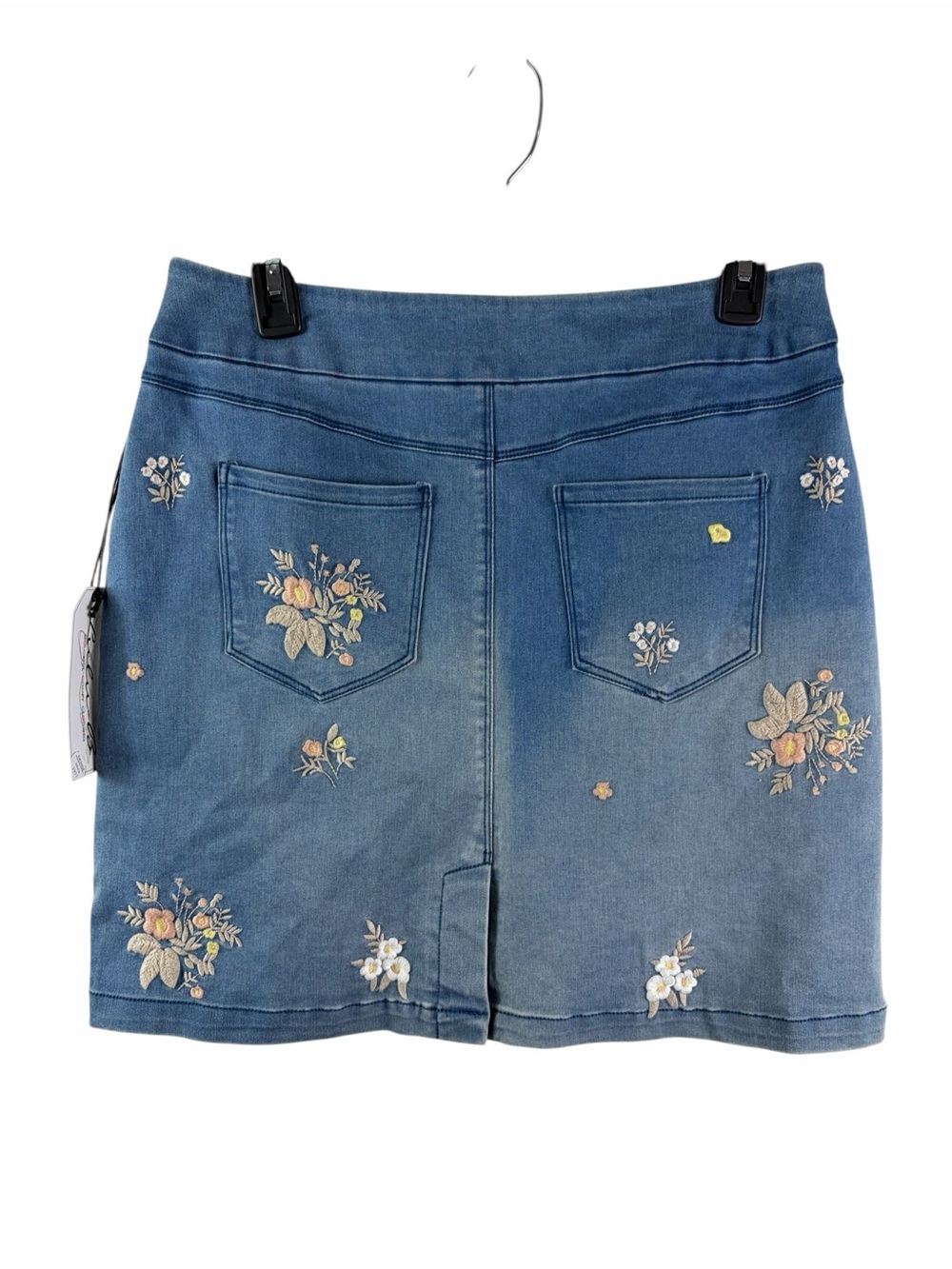 Lulu-b NWT Embroidered Blue Denim Mini Skirt - Picture 2 of 8